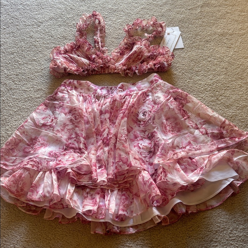 Pink Ruffle Matching Skirt Set - Picture 5 of 6